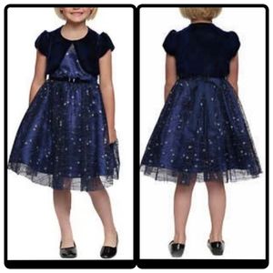 Jona Michelle girls navy blue formal dress 12